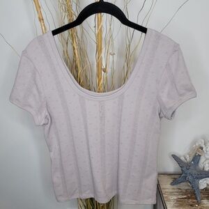 Madewell Blouse Womens Small Pointelle Ribbed #L7342